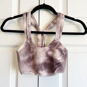 Free People Purple White Tie Dye Racerback Sports Bra Women's Size X-Small XS